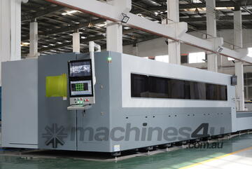 GS-CSE-3015 Fiber Laser Cutting Machine with 6KW Raycus. Compliant to European CE Standard