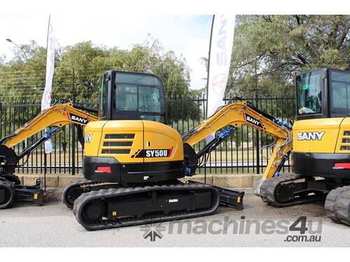 caption 2023 SANY SY50U Excavator | 600mm Pin Included | Demo Unit | SY005RCD00158