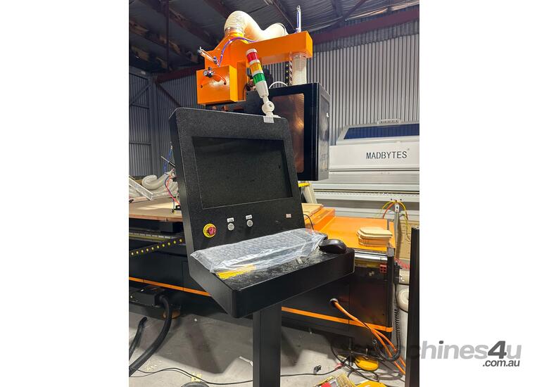 caption Madbytes CNC Router & Plasma Cutter - 1300mm x 2500mm Working Area with Precision Auto Tool Changer