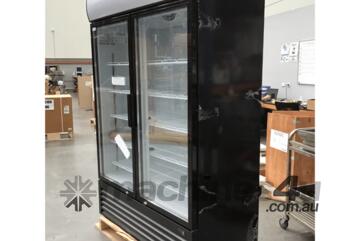 Thermaster Two Sliding Glass Door Colourbond Upright Drink Fridge Black LG-1000SDBP