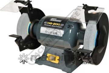 HG-200 Industrial Bench Grinder Supplied with 200mm Fine & Coarse Wheels 0.75kW - 1HP Motor Power