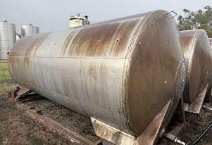 Tank Stainless Steel 2.4m DIA x 6.1m Long overall height 3.4m 24,000 ltr