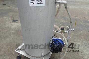 Vertical Stainless Steel Storage Tank, 200Lt, 500mm Dia x 500mm H straight