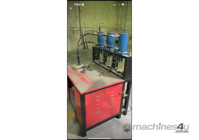caption extrusion punch for fencing - 3 head