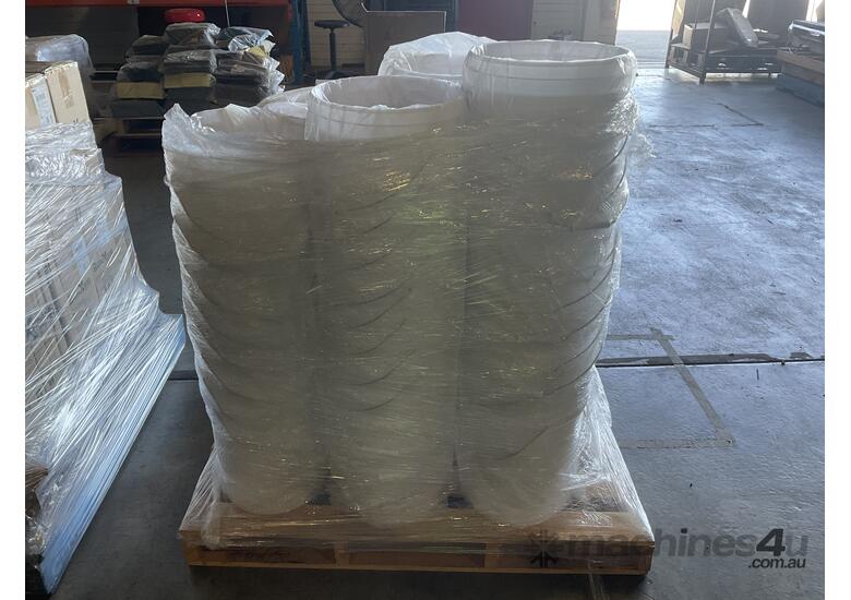 caption Pallet of White Buckets and Lids