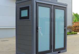 Toilet Male Female Twin Frosted Glass Grey Cladding New. 2.2 x 1.3 x 2.4 high