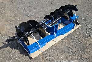 Unused Captok Hydraulic Auger Drive & 3 Augers to suit Skidsteer Loader