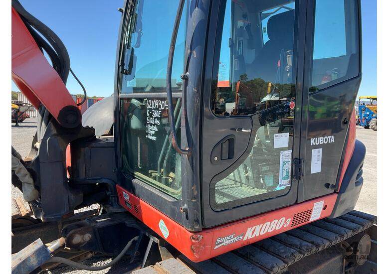 2017 Kubota KX080-3S Excavator (Steel Track With Rubber Inserts)