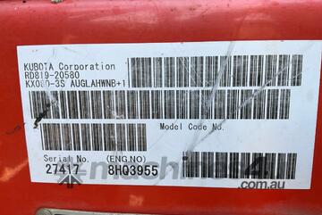 Kubota KX080-3S Excavator (Steel Track With Rubber Inserts)