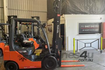 TOYOTA 2014 8FG18 DELUXE MODEL S/N 36077 LPG 4.5 METER 2 STAGE MAST 1.8 TON 1800 KG CAPACITY