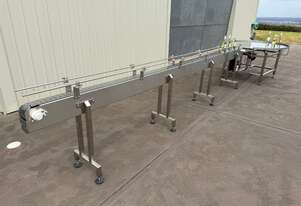 4.8M Stainless Steel Slatted Conveyor and 1.2M S/S Accumulation Table