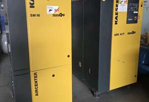 Kaeser ASK40T 22kw/ Dryer. Kaeser SM16 9kw 3in1. Atlas GA22VSD. Broadbent ECO 7.5kw. CompAir L18