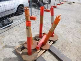 5X Plastic Bollards With Bases - picture0' - Click to enlarge