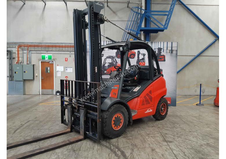 caption Used Forklift: H45T Genuine Preowned Linde 4.5t