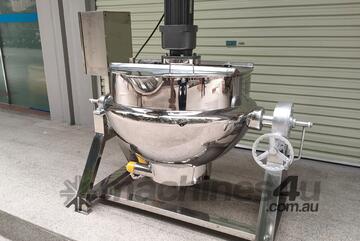 Stainless Steel Tilting Electric Jacketed Cooker Kettle Pot Mixer - 200L