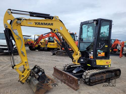 2021 YANMAR VIO35-6 EXCAVATOR WITH FULL CAB, HITCH, BUCKETS AND 1650 HRS