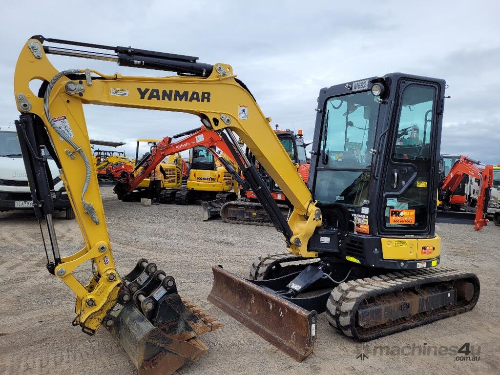 Used 2021 Yanmar 2021 YANMAR VIO35-6 EXCAVATOR WITH FULL CAB HITCH BUCKETS  AND LOW 1040 HRS Excavator in RAVENHALL, VIC