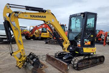 2021 YANMAR VIO35-6 EXCAVATOR WITH FULL CAB, HITCH, BUCKETS AND 1650 HRS