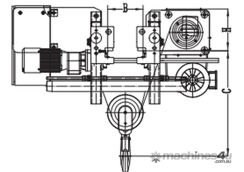Nante NHA Series Wire Rope 6.3T Hoist & Trolley - Exclusive Distributor