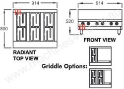 caption Goldstein PEB6R Radiant Plate Electric Cooktop
