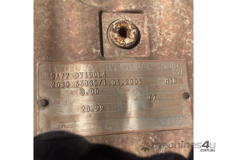 Large 11.5m troughed style bulk handling conveyor 3kw motor 455mm rubber belt