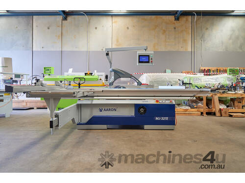 caption AARON 3200mmHeavy-Duty Precision Electronic digital Sliding Table Saw | 3-Phase Panel Saw | MJ-32TE