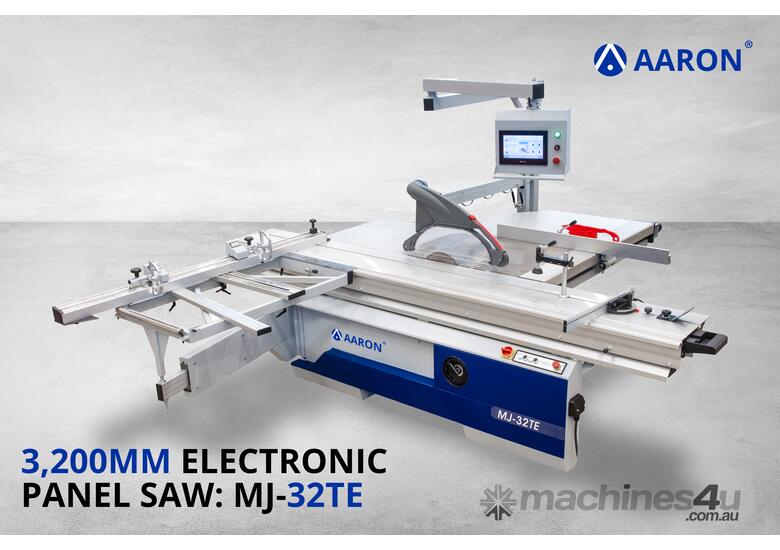 caption AARON 3200mmHeavy-Duty Precision Electronic digital Sliding Table Saw | 3-Phase Panel Saw | MJ-32TE
