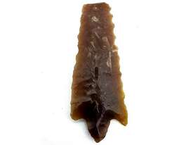 8000BC STONE AGE KNAPPED FLINT ARROWHEAD - picture0' - Click to enlarge