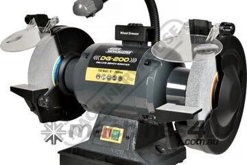 Deluxe Industrial Bench Grinder DG-200 Supplied with 200mm Fine & Coarse Wheels 0.75kW - 1HP Motor