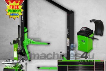 HAMMERHEAD 4T TWO POST HOIST + TYRE CHANGER + WHEEL BALANCER + 72? INTRO ROLLER CAB KIT (COMBO DEAL)