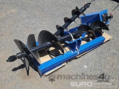 Unused Captok Hydraulic Auger Drive & 3 Augers to suit Skidsteer Loader 