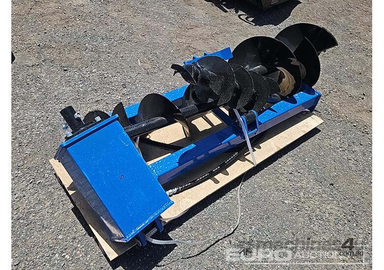 Unused Captok Hydraulic Auger Drive & 3 Augers to suit Skidsteer Loader 