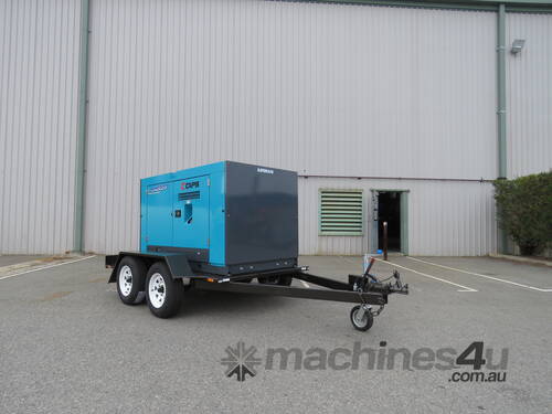 caption AIRMAN PDS265S-5B2-T 265cfm Trailer mounted Portable Diesel Air Compressor