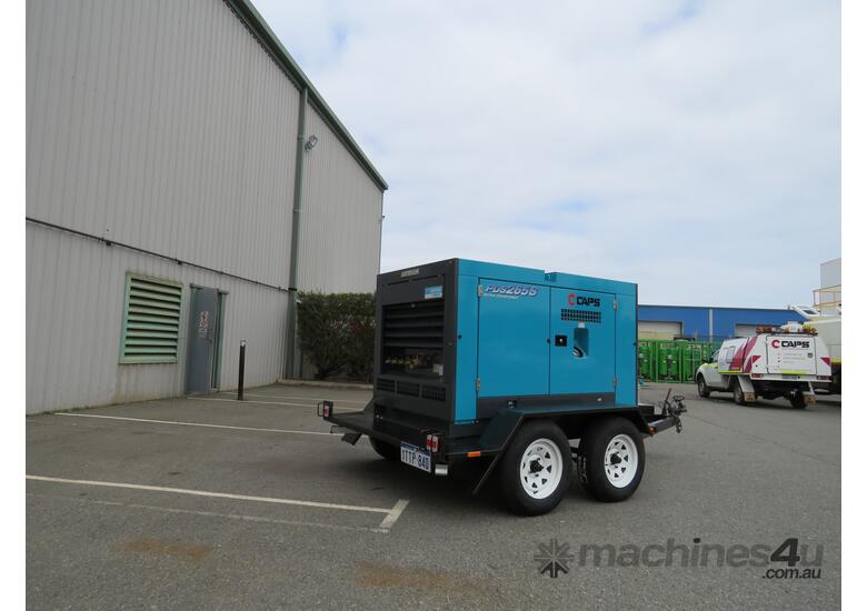 caption AIRMAN PDS265S-5B2-T 265cfm Trailer mounted Portable Diesel Air Compressor
