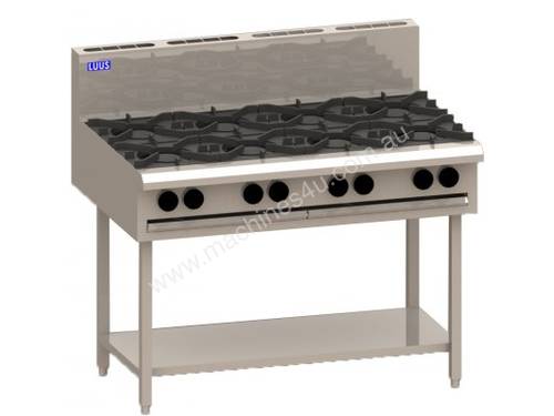 Luus BCH-6B3P 1200mm Cooktop with 6 Burners, 300mm Grill & Shelf Essentials Series