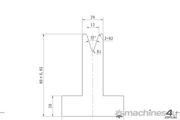 STEELMASTER Bottom Single 12mm Vee Tooling - US 20.412/35 V=12 R2,0 L.MM.835
