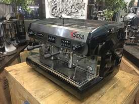 WEGA POLARIS 2 GROUP METALLIC BLACK ESPRESSO COFFEE MACHINE CAFE CART LATTE BAR - picture1' - Click to enlarge