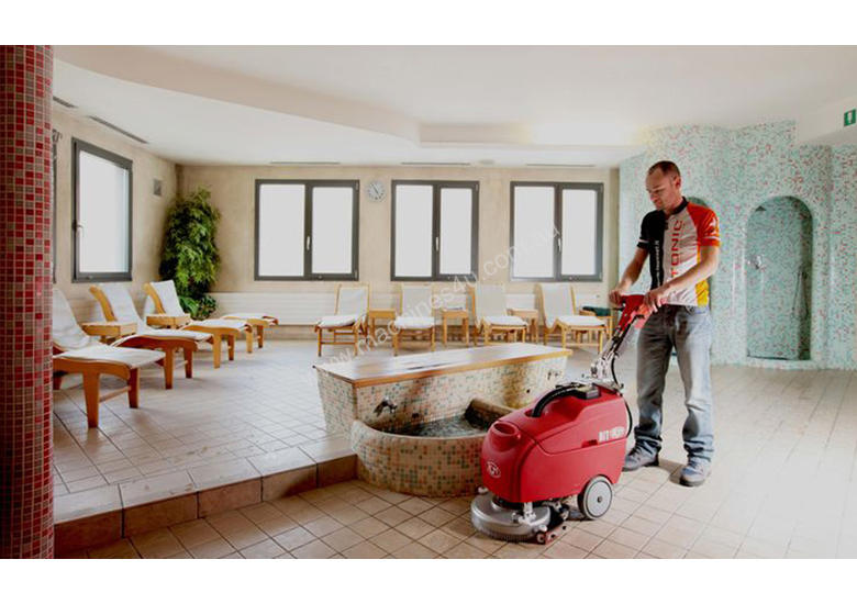 caption RCM Bit Walk Behind Floor Scrubber