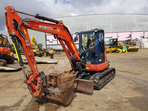 KUBOTA U55-4 WITH A/C CABIN, RUBBER TRACKS AND LOW 1340 HOURS