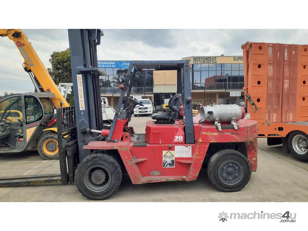 Used Nissan Nissan 7 Ton Forklift For Sale Dual Front Wheel 2400 Long Tynes Side Shift Fork Positioner Counterbalance Forklifts In Fairfield Nsw