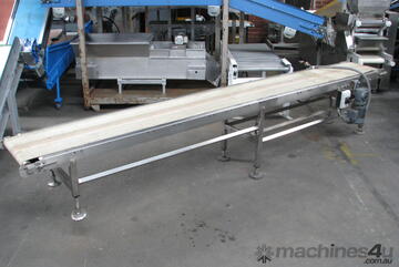 STAINLESS STEEL Motorised Belt Conveyor - 3.7m long