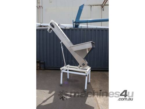 Stainless Hopper Elevator Incline Belt Conveyor - 2.25m high