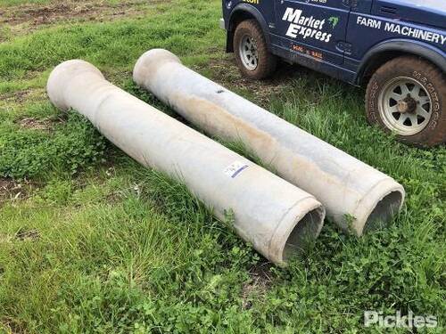 4x Concrete Pipe, 2.5m Length, 35cm Wide