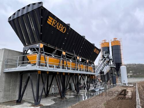 caption FABO COMPACT-60 CONCRETE PLANT | CONVEYOR TYPE