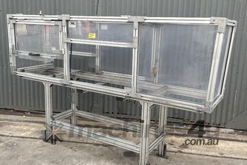 Machine base frame safety guard aluminum t slot extrusion perspex Gas lift lids