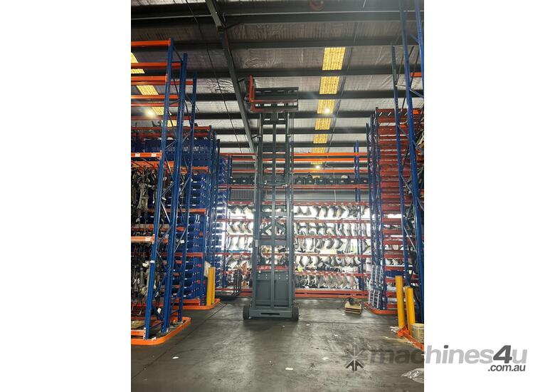 caption MIMA ELECTRIC 3 WAY PALLET STACKER HI REACH