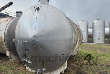 Tank Stainless Steel 3.1m DIA x 5.5m Long 3.8m overall height Insulated 37,000 ltr