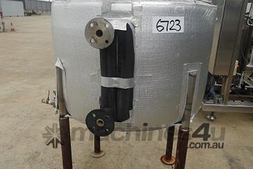 Stainless Steel Jacketed Vertical Tank, 500 Lt, 100mm Dia x 650mm H straight