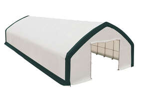 Heavy Duty Galvanized Steel Frame Double Truss PVC Container Shelter