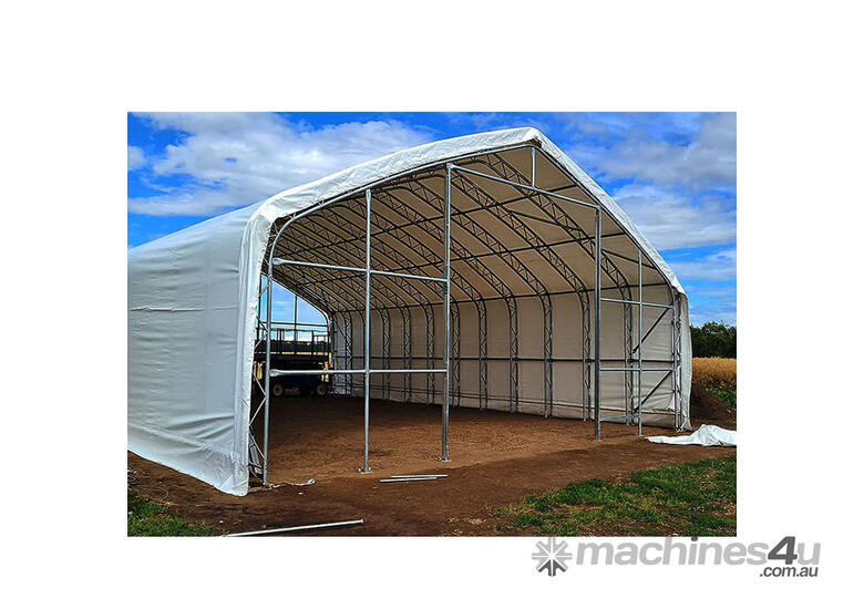 Heavy Duty Galvanized Steel Frame Double Truss PVC Container Shelter 
